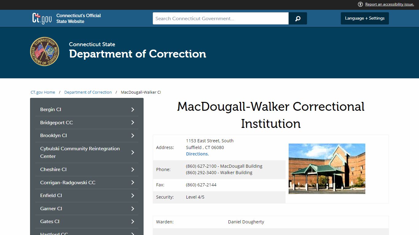 MacDougall-Walker Correctional Institution - Connecticut