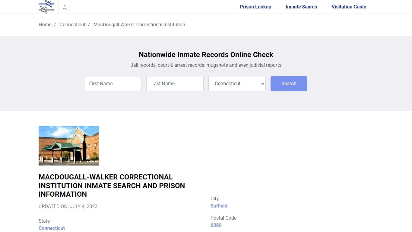 MacDougall-Walker Correctional Institution Inmate Search ...